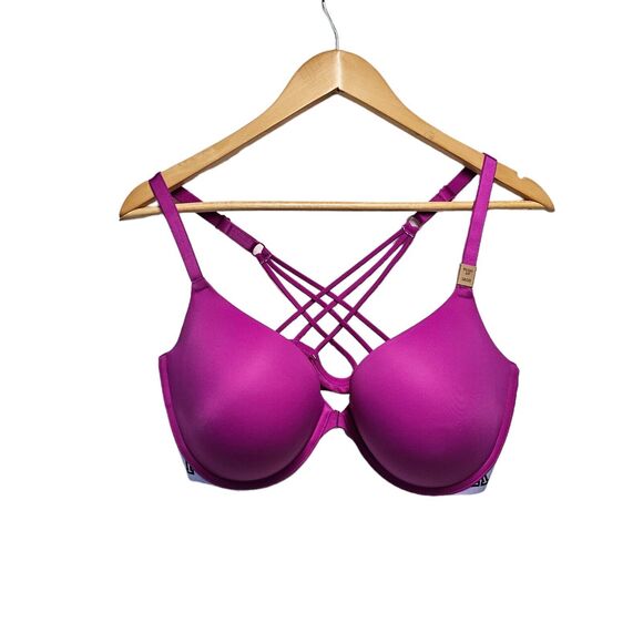 VICTORIA'S SECRET PINK Push-Up Bra 38DD WEAR EVERYWHERE PUSH-UP - Picture 2 of 4